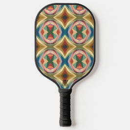 Retro Pop Art Geometrisch kleurenblokpatroon Pickleball Paddle