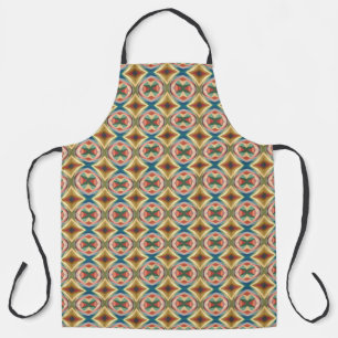 Retro Pop Art Geometrisch kleurenblokpatroon Schort