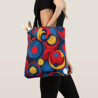 Retro Pop Art Geometrische Cirkels Tote Bag