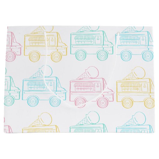 Retro Pop Art Ice Cream Truck Verjaardagsfeest Groot Cadeauzakje (Voorkant)