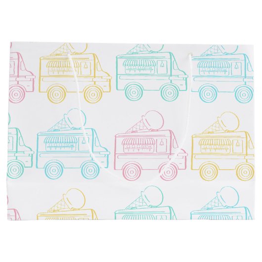 Retro Pop Art Ice Cream Truck Verjaardagsfeest Groot Cadeauzakje (Achterkant)