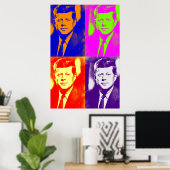 Retro Pop Art JFK John F. Kennedy Poster (Thuiskantoor)