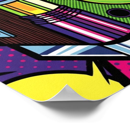 Retro Pop Art Jukebox Poster (Hoek)