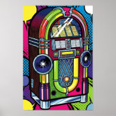 Retro Pop Art Jukebox Poster (Voorkant)