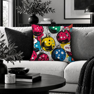 Retro Pop Art Kerstballen Decoratiekussen Kussen