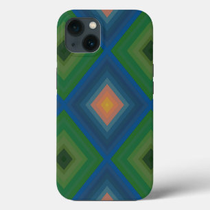 Retro Pop Art Kleur Streep Diamant Patroon iPhone 13 Hoesje