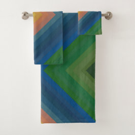 Retro Pop Art Kleur Streep Diamantpatroon Bad Handdoek