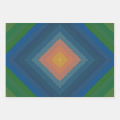 Retro Pop Art Kleur Streep Diamantpatroon Inpakpapier Vel (Voorkant 3)