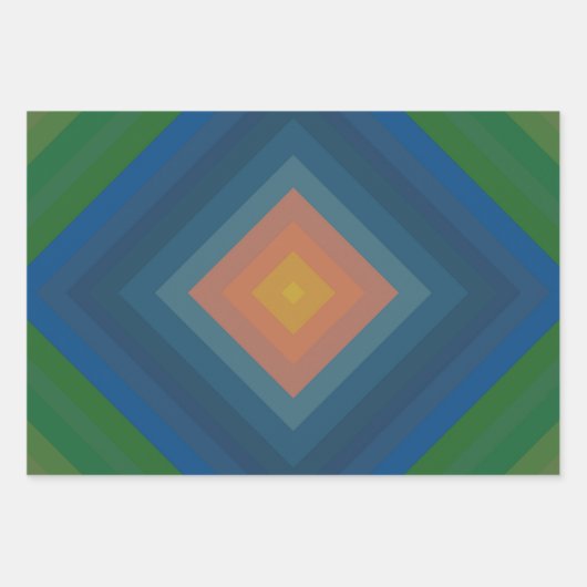 Retro Pop Art Kleur Streep Diamantpatroon Inpakpapier Vel (Voorkant 2)