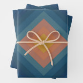 Retro Pop Art Kleur Streep Diamantpatroon Inpakpapier Vel (In situ)