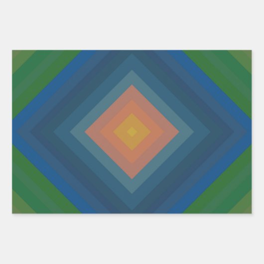 Retro Pop Art Kleur Streep Diamantpatroon Inpakpapier Vel (Voorkant)