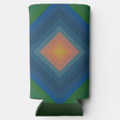 Retro Pop Art Kleur Streep Diamantpatroon Seltzer Blikjeskoeler (Achterkant)