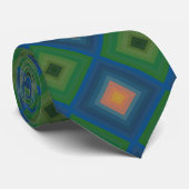 Retro Pop Art Kleur Streep Diamantpatroon Stropdas (Opgerold)