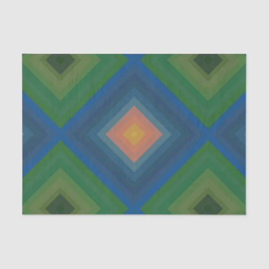 Retro Pop Art Kleur Streep Diamantpatroon Tissuepapier (Voorkant)