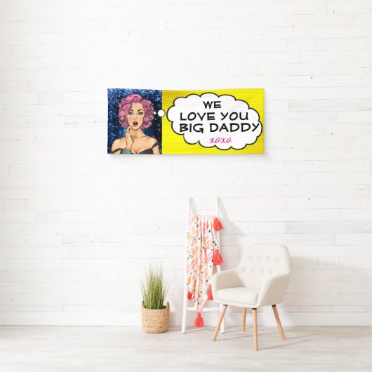 Retro Pop Art  Lady Big Daddy Banner (Insitu)