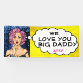 Retro Pop Art  Lady Big Daddy Banner (Horizontaal)