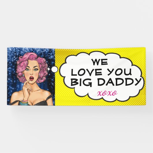 Retro Pop Art  Lady Big Daddy Banner (Horizontaal)