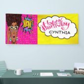 Retro Pop Art  Lady Birthday Banner (Beurs)