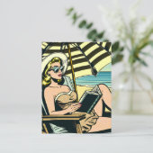 Retro Pop Art Lady | Gewoon Gezegde Hi Briefkaart (Staand voorkant)