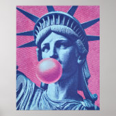 Retro Pop Art Lady Liberty Poster (Voorkant)