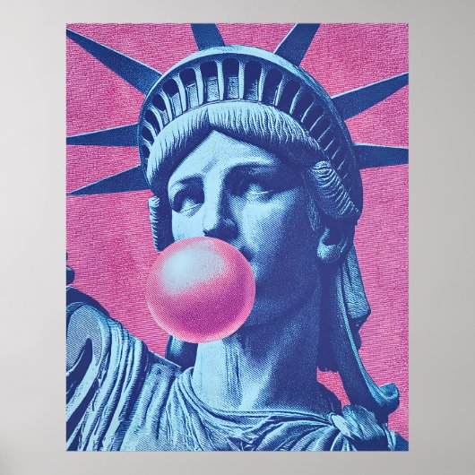 Retro Pop Art Lady Liberty Poster (Voorkant)