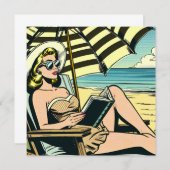 Retro Pop Art Lady op het strand (Voorkant / Achterkant)