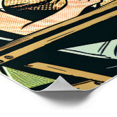 Retro Pop Art Lady op het strand Poster (Hoek)