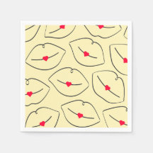 Retro Pop Art Lippen & Hart Zonneschijn Geel