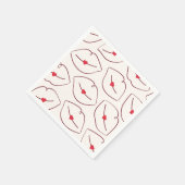 Retro Pop Art Lips & Heart Cherry Red Servet (Hoek)