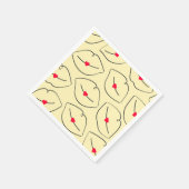 Retro Pop Art Lips & Heart Sunshine Yellow Servet (Hoek)