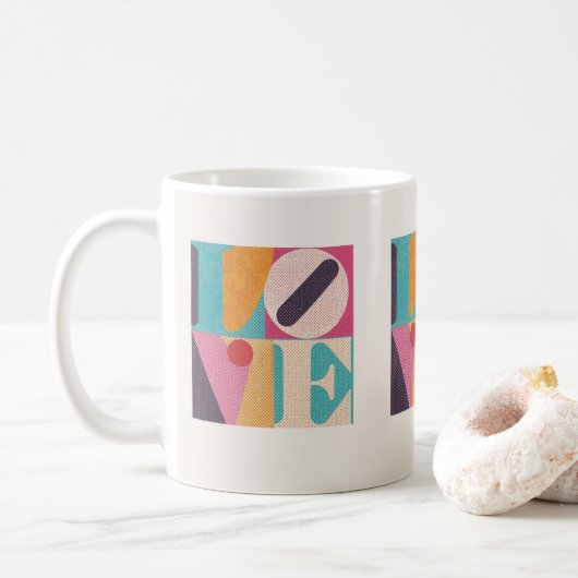 Retro Pop Art LOVE – Valentine’s Day Coffee Mug Koffiemok (Met donut)