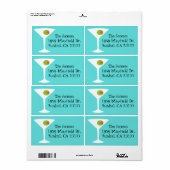 Retro Pop Art Martini Retouradreslabels Etiket (Full Sheet)