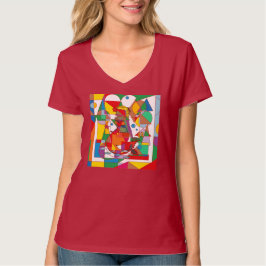 Retro Pop Art Mermaid Colorful Comic Style Square  T-shirt