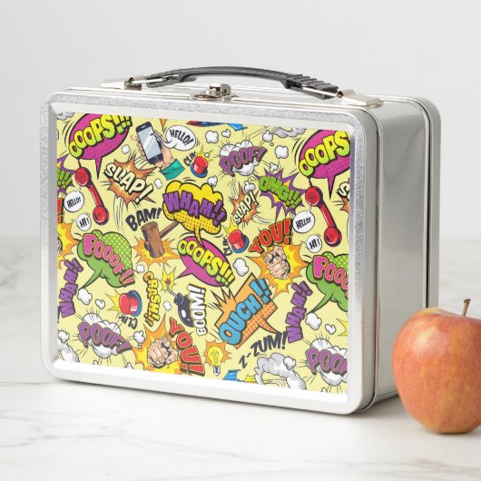 Retro Pop Art Metal Lunch Box (In situ)