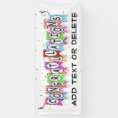 Retro Pop Art Mooie Vrouw Verjaardagsbanner Spandoek (Verticaal)