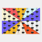 Retro Pop Art Movie Night Thema Birthday Party Inpakpapier Vel (Voorkant 3)