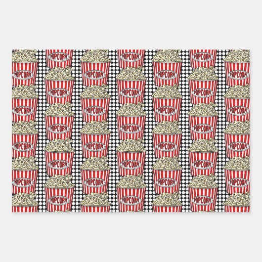 Retro Pop Art Movie Night Thema Birthday Party Inpakpapier Vel (Voorkant 2)