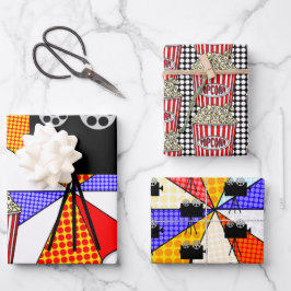 Retro Pop Art Movie Night Thema Birthday Party Inpakpapier Vel