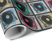 Retro Pop Art Platenspelers Cadeaupapier (Rol Hoek)