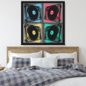 Retro Pop Art Platenspelers Canvas Afdruk (Insitu (Slaapkamer))