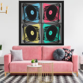 Retro Pop Art Platenspelers Canvas Afdruk (Insitu (Woonkamer))