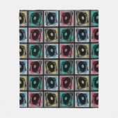 Retro Pop Art Platenspelers Fleece Deken (Voorkant)