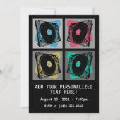 Retro Pop Art Platenspelers Kaart (Voorkant)