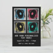 Retro Pop Art Platenspelers Kaart (Staand voorkant)