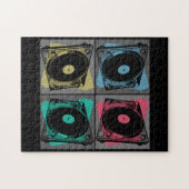 Retro Pop Art Platenspelers Legpuzzel (Horizontaal)