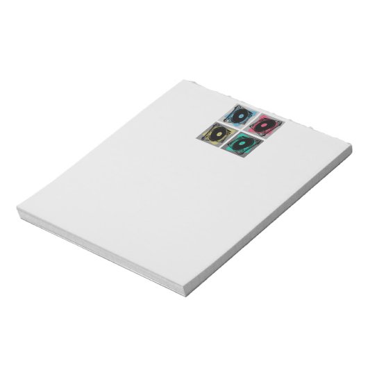 Retro Pop Art Platenspelers Notitieblok (Linkerzijde)