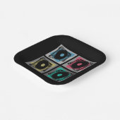 Retro Pop Art Platenspelers Papieren Bordje (Gebogen)