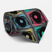 Retro Pop Art Platenspelers Stropdas (Opgerold)