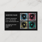 Retro Pop Art Platenspelers Visitekaartje (Voorkant)