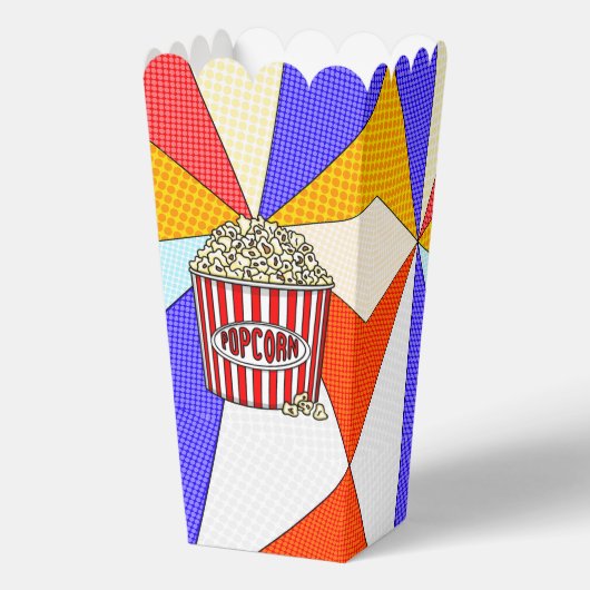 Retro Pop Art Popcorn Bedankdoosjes (Achterkant)